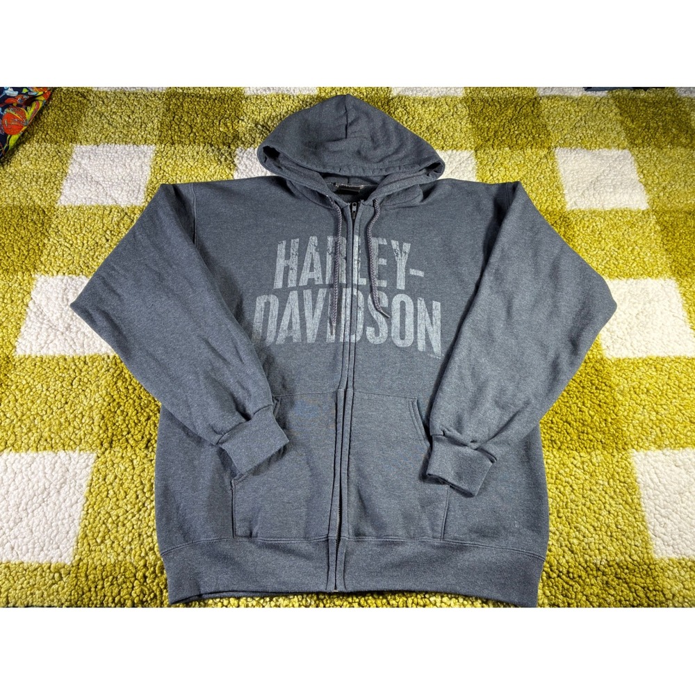Harley-Davidson Dudley Perkins Co San Francisco Zip Hoodie‎ Charcoal Grey Mens L